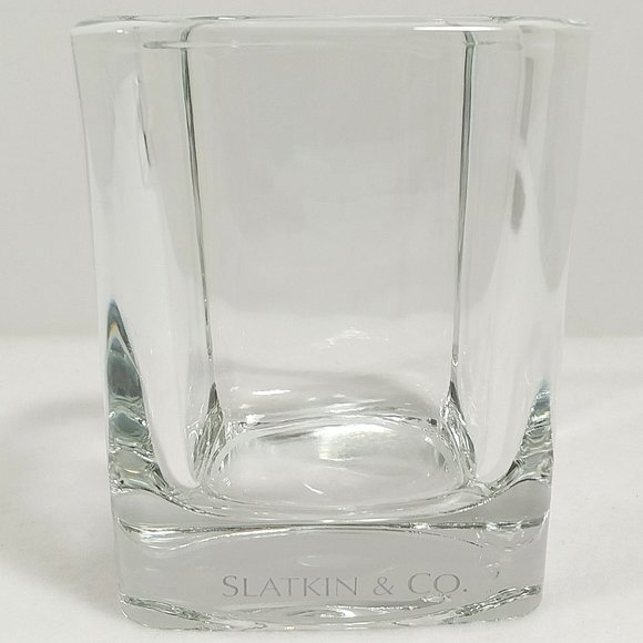 Vintage Slatkin & Co. Clear Heavy Square Old fashion Glass #1321 - Picture 1 of 11